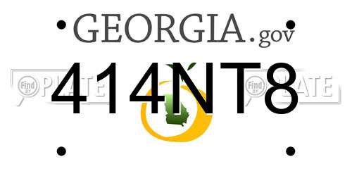 414NT8 Georgia License Plate