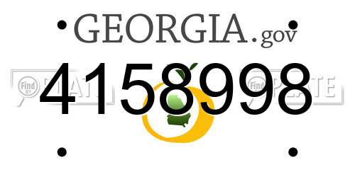 4158998 Georgia License Plate