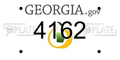 4162 Georgia License Plate