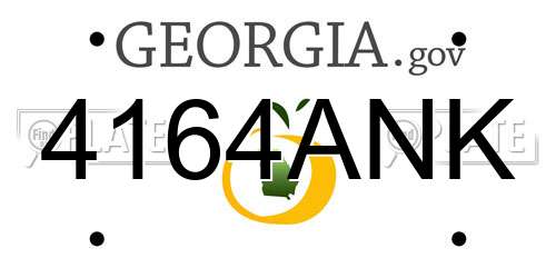 4164ANK Georgia License Plate