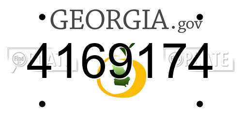 4169174 Georgia License Plate