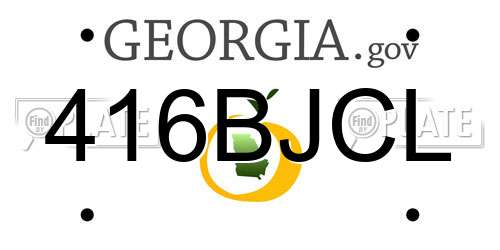 416BJCL Georgia License Plate