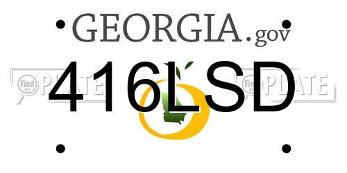 416LSD Georgia License Plate
