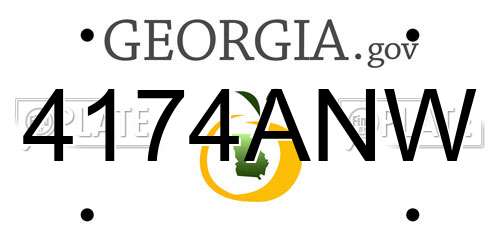 4174ANW Georgia License Plate