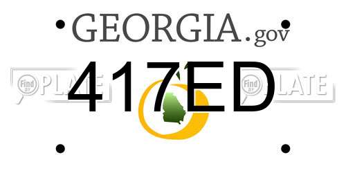 417ED Georgia License Plate