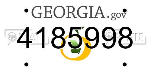 4185998 Georgia License Plate