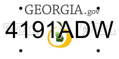 4191ADW Georgia License Plate