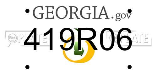 419R06 Georgia License Plate
