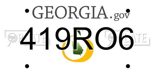 419RO6 Georgia License Plate
