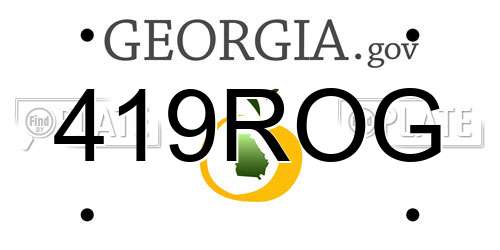 419ROG Georgia License Plate