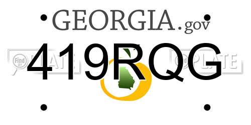 419RQG Georgia License Plate