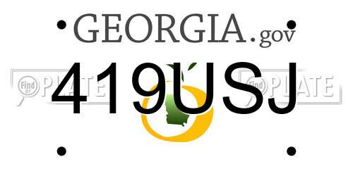 419USJ Georgia License Plate