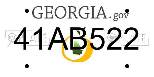 41AB522 Georgia License Plate