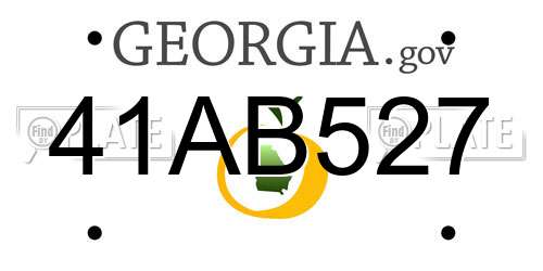 41AB527 Georgia License Plate