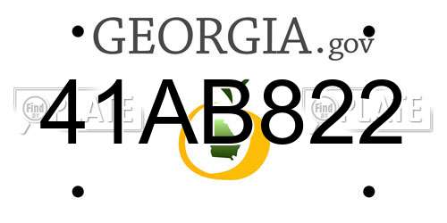 41AB822 Georgia License Plate