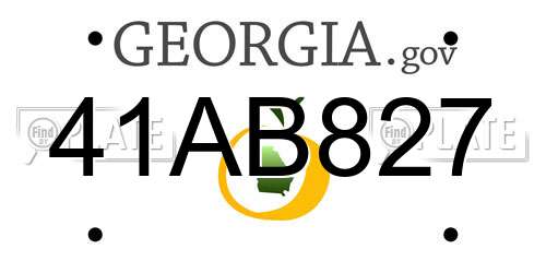 41AB827 Georgia License Plate