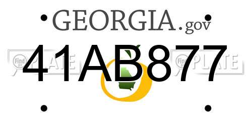 41AB877 Georgia License Plate
