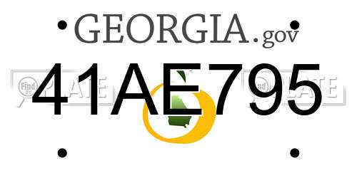 41AE795 Georgia License Plate