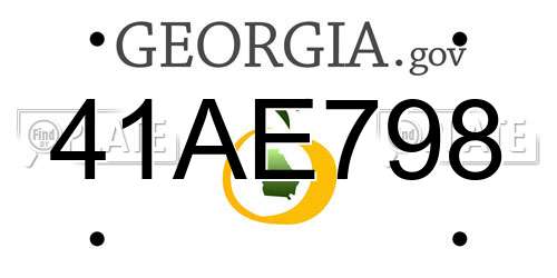 41AE798 Georgia License Plate