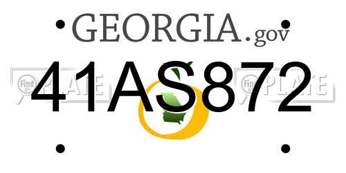 41AS872 Georgia License Plate