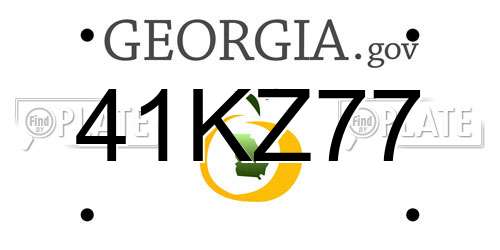 41KZ77 Georgia License Plate