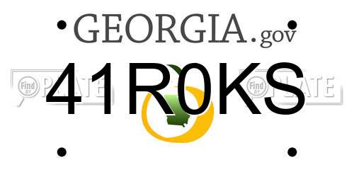 41R0KS Georgia License Plate