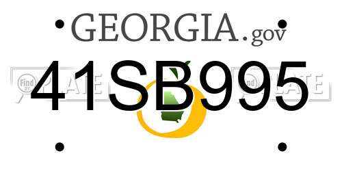 41SB995 Georgia License Plate