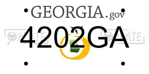 4202GA Georgia License Plate