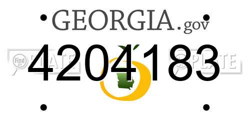 4204183 Georgia License Plate