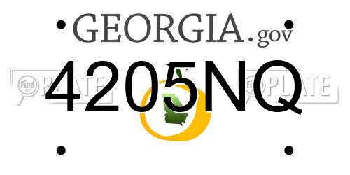 4205NQ Georgia License Plate