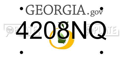 4208NQ Georgia License Plate