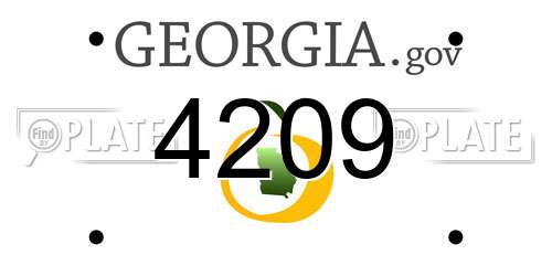4209 Georgia License Plate