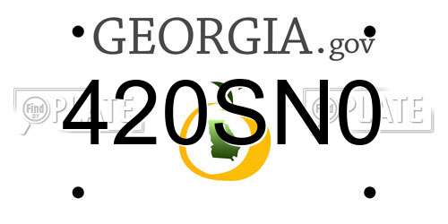 420SN0 Georgia License Plate