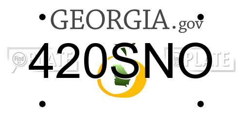 420SNO Georgia License Plate