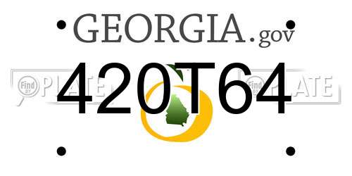 420T64 Georgia License Plate