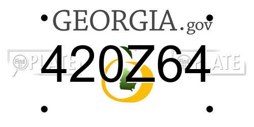 420Z64 Georgia License Plate