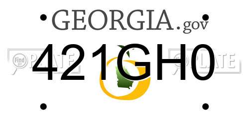 421GH0 Georgia License Plate