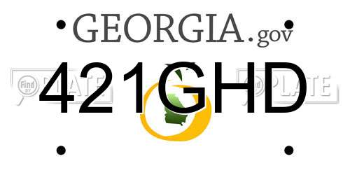 421GHD Georgia License Plate