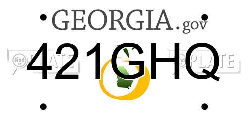 421GHQ Georgia License Plate