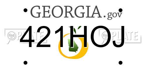 421HOJ Georgia License Plate