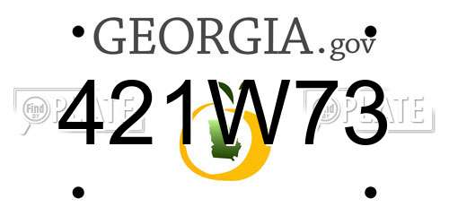 421W73 Georgia License Plate