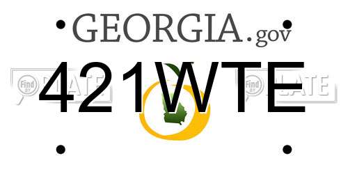 421WTE Georgia License Plate