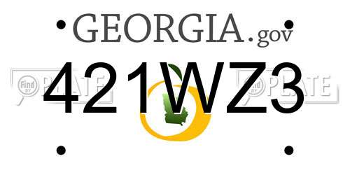 421WZ3 Georgia License Plate