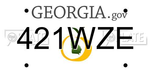 421WZE Georgia License Plate