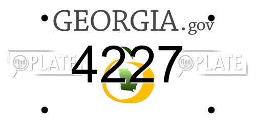 4227 Georgia License Plate