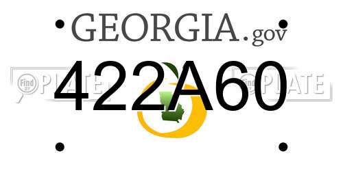 422A60 Georgia License Plate