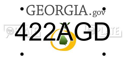 422AGD Georgia License Plate