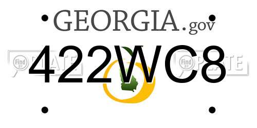 422WC8 Georgia License Plate