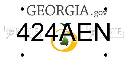 424AEN Georgia License Plate