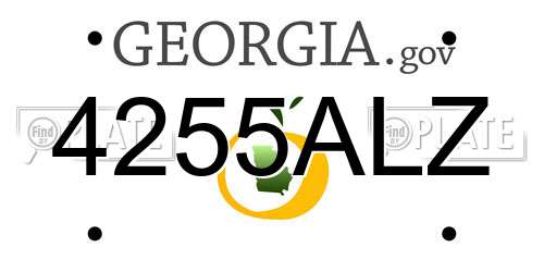 4255ALZ Georgia License Plate